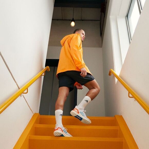 ADIDAS FR8288 MENS Sz Large Yellow Gold PRIMEBLUE WINDBREAKER JACKET HOODED - Picture 2 of 8